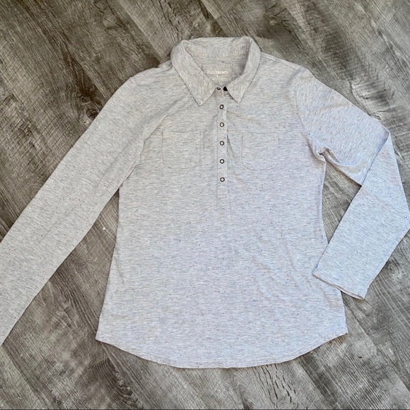 Ruff Hewn Tan Speckle Button Shirt Top Small - Picture 1 of 6